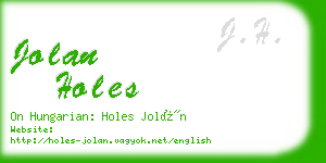 jolan holes business card